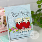 Spellbinders Scribbled Letter Embossing Folder ses-065 owls with flowers | color-code:ALT01