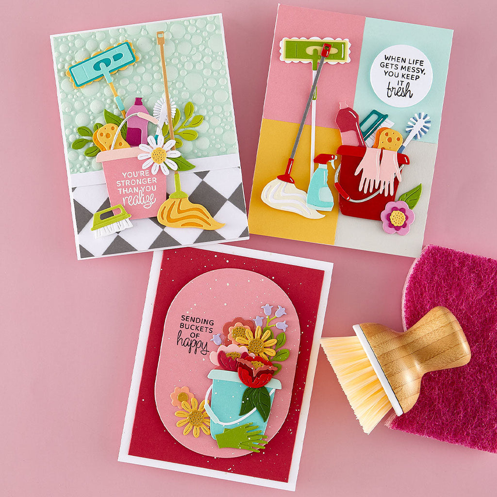 Spellbinders Squeaky Clean Etched Dies s4-1525 happy