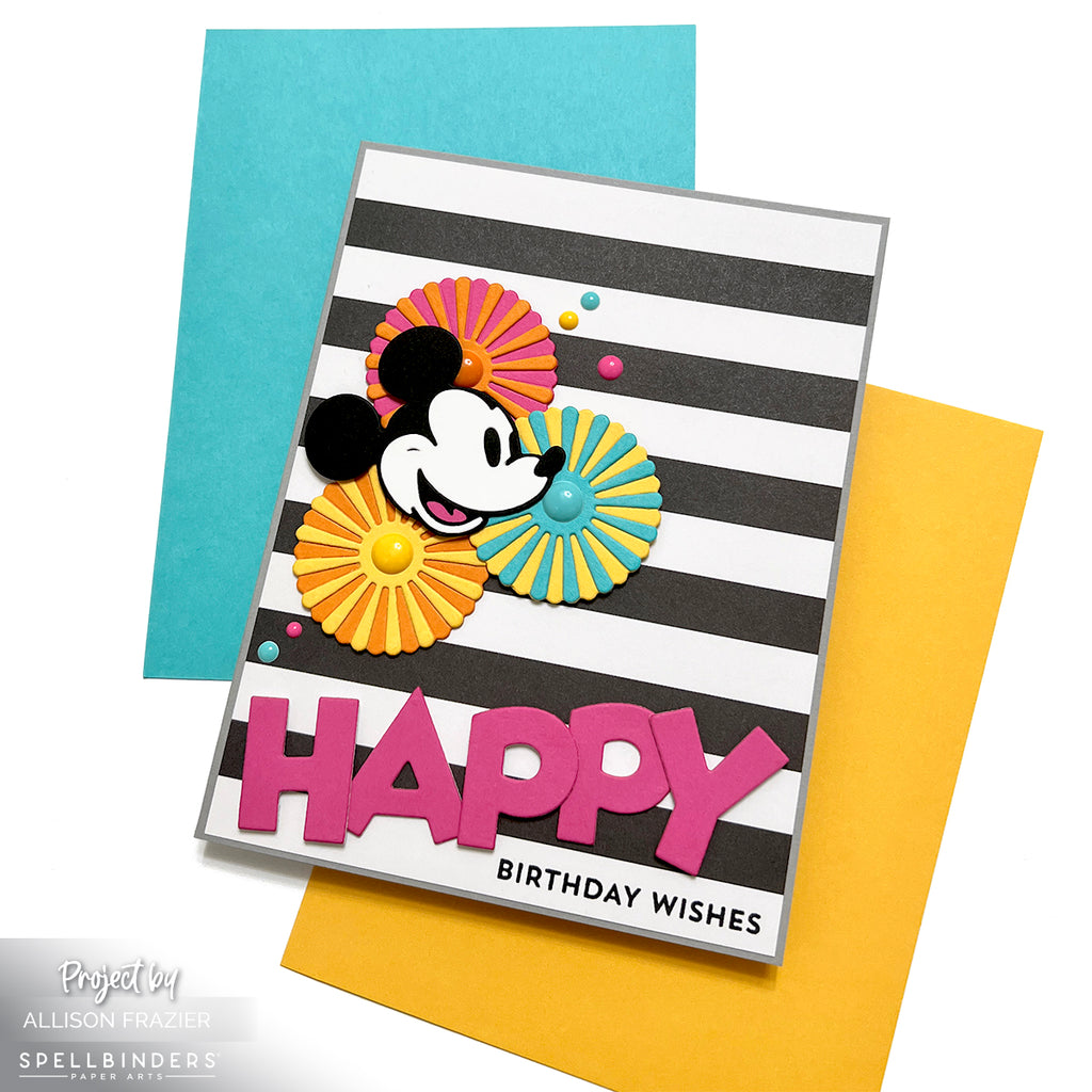 Spellbinders Steamboat Willie Minnie Mickey Mouse Duo Etched Dies s6-261 stripes