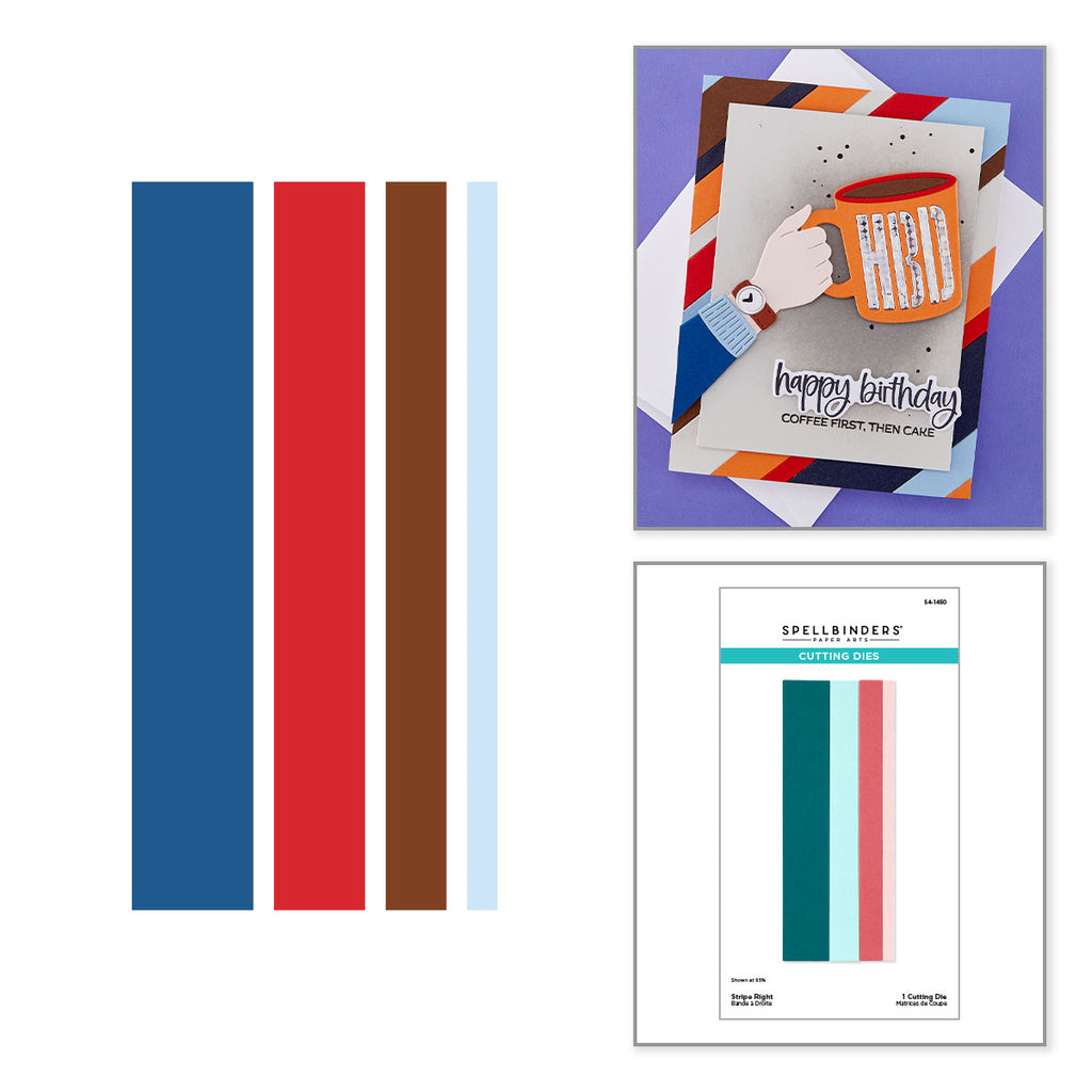 Spellbinders Stripe Right Etched Dies s4-1450 stripes