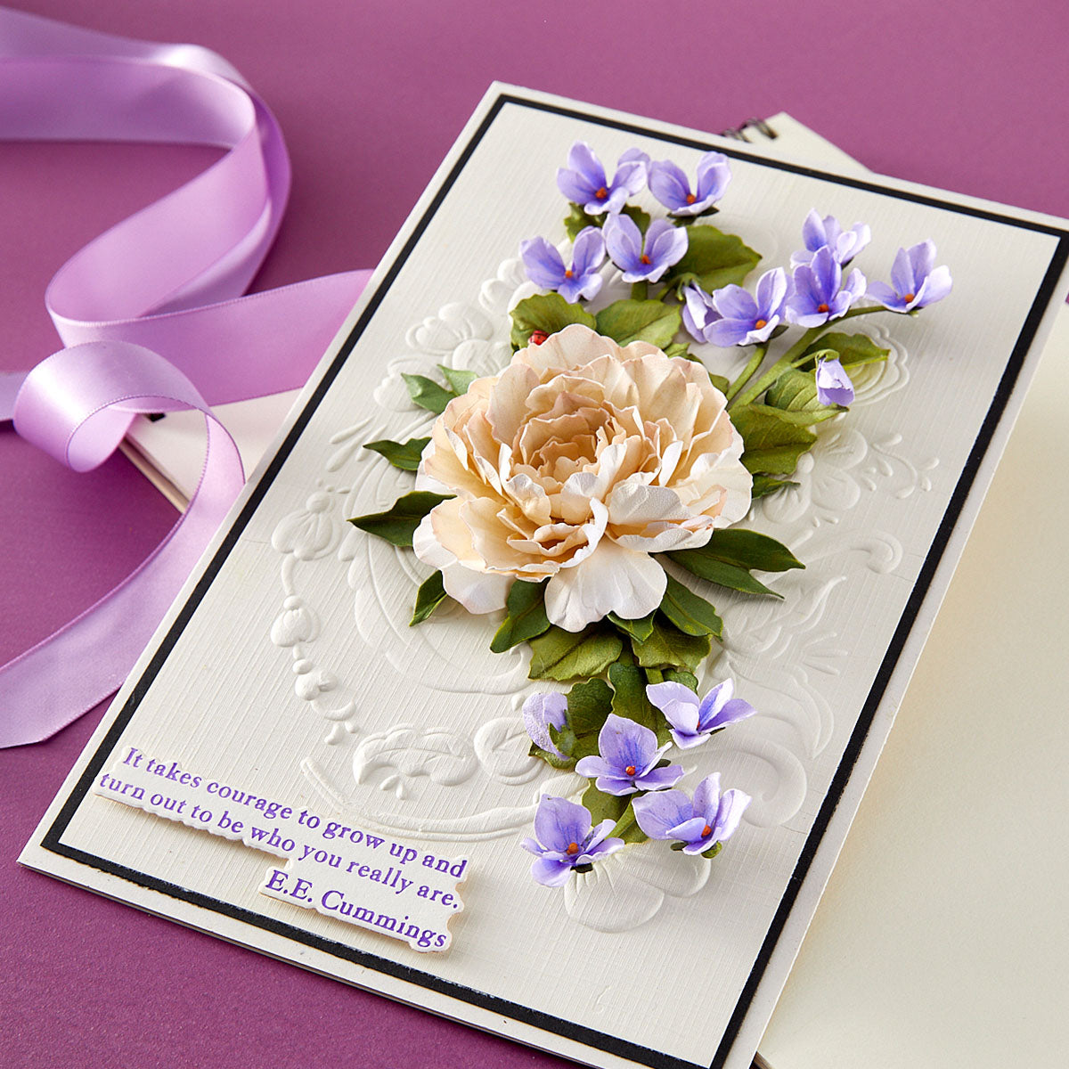Spellbinders The Poet's Garden Sentiments Press and Foil Plate and Die Set bp-325 courage