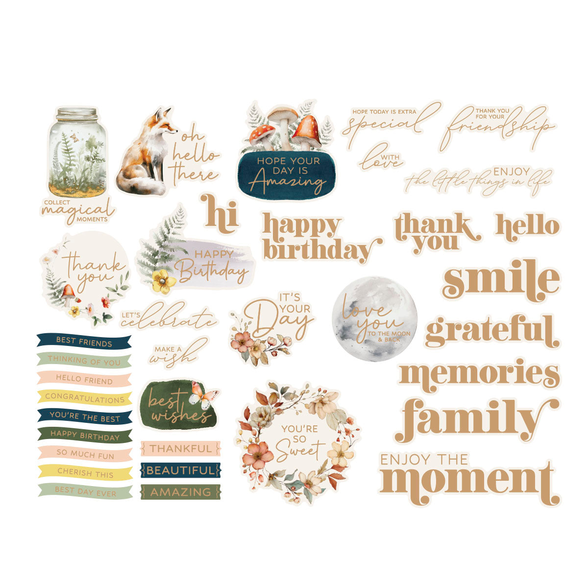 Spellbinders Woodland Tales Die Cut Sentiments scs-360
