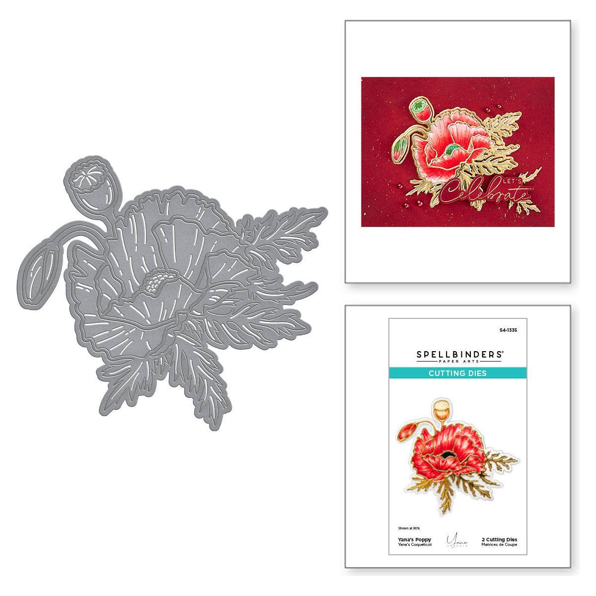 Spellbinders Yana's Poppy Etched Dies s4-1335*