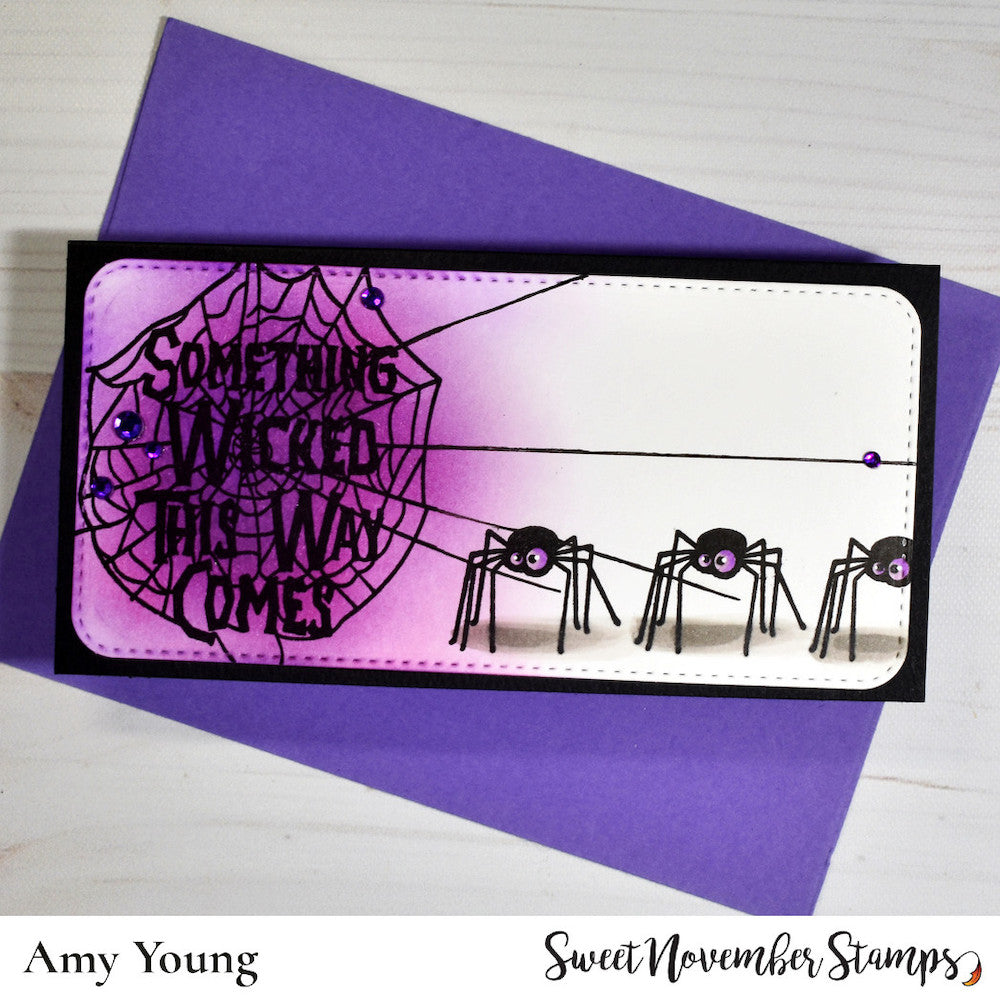 Sweet November Stamps Spider Salutations Clear Stamp Set snssshw23 Purple