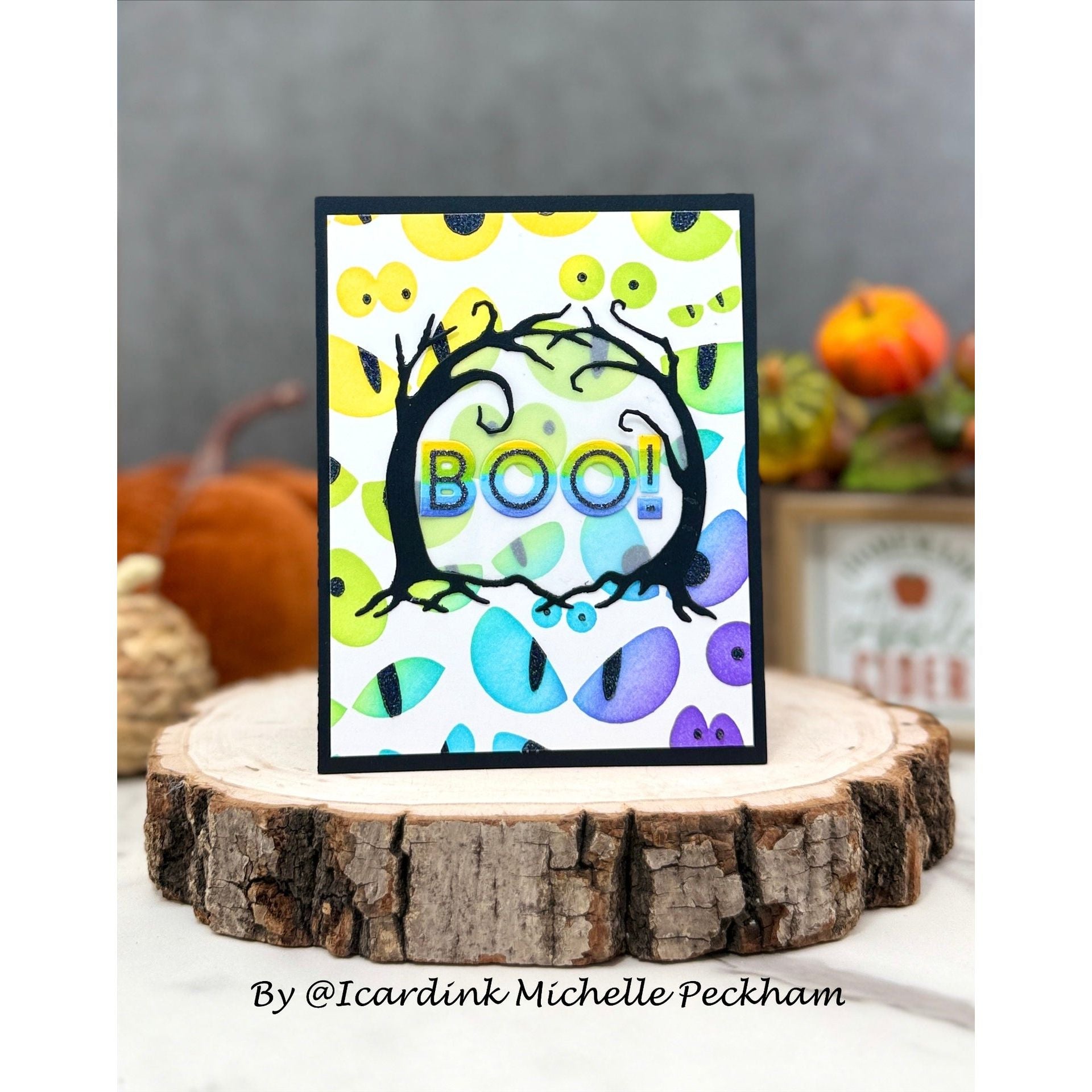Simon Says Stamp Stencils Spooky Eyes 1095st STAMPtember Halloween Card
