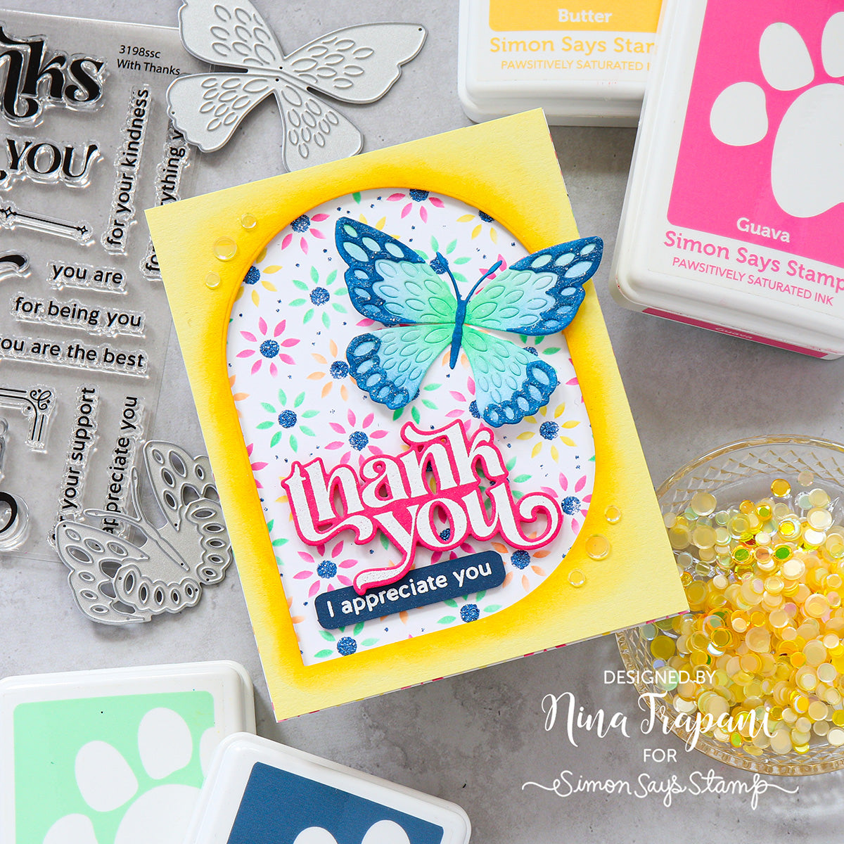 Simon Says Stamp Squovals Wafer Dies 8014sd You Are My Favorite Thank You Card | color-code:ALT01