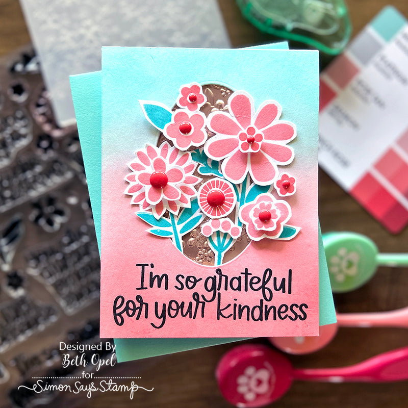 Simon Says Clear Stamps Flower Happy sss202634c Thank You Card | color-code:ALT11