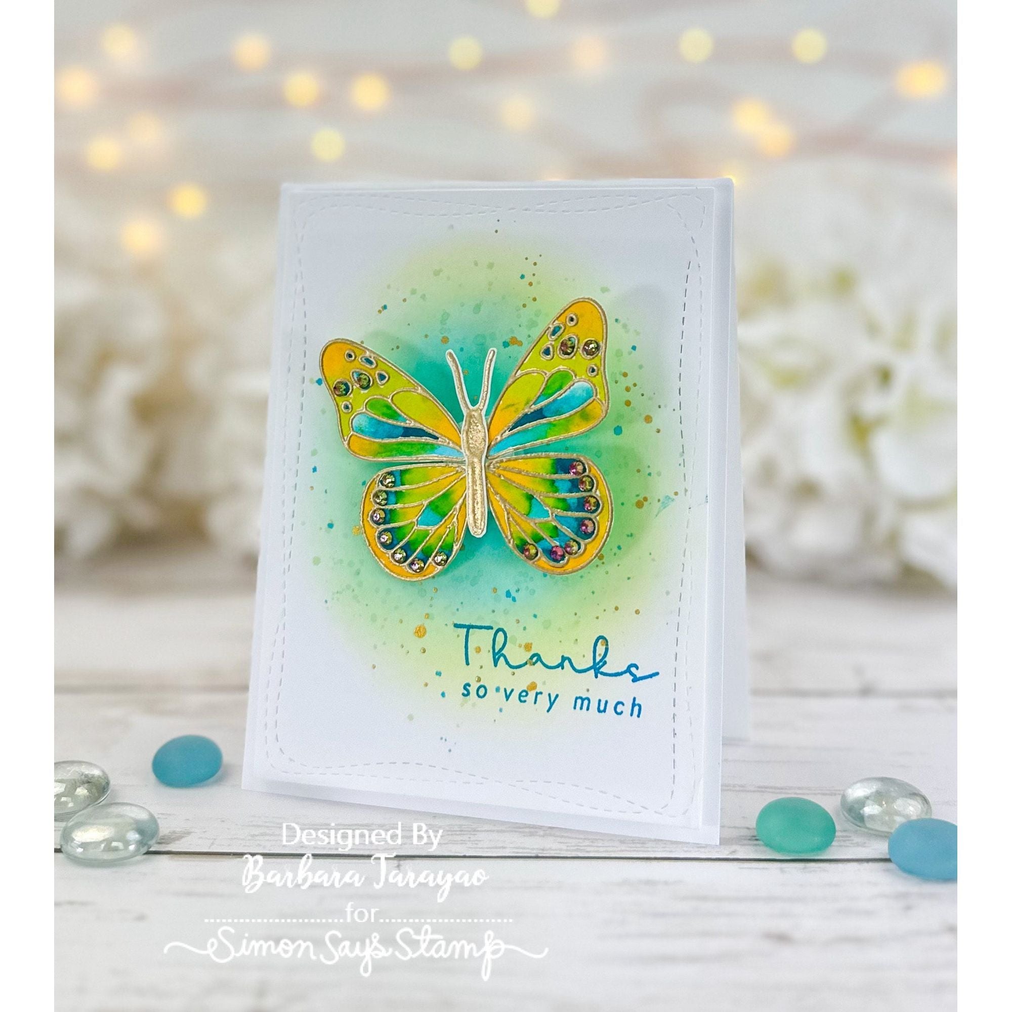 Simon Says Clear Stamps Mix and Match Butterflies 2007ssc Splendor Thanks Card | color-code:ALT07