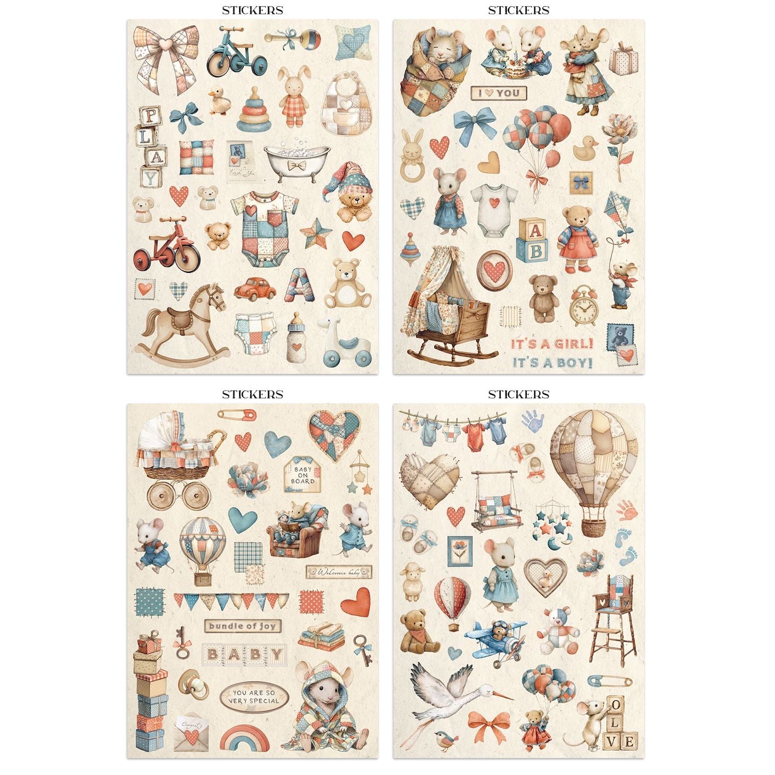 Stamperia Baby Junk journal sbjk12 pages2