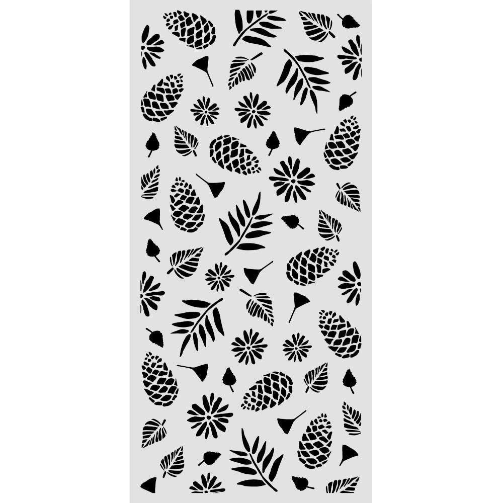 Stamperia Christmas Pinecones Pattern 10x5 Stencil kstdl171