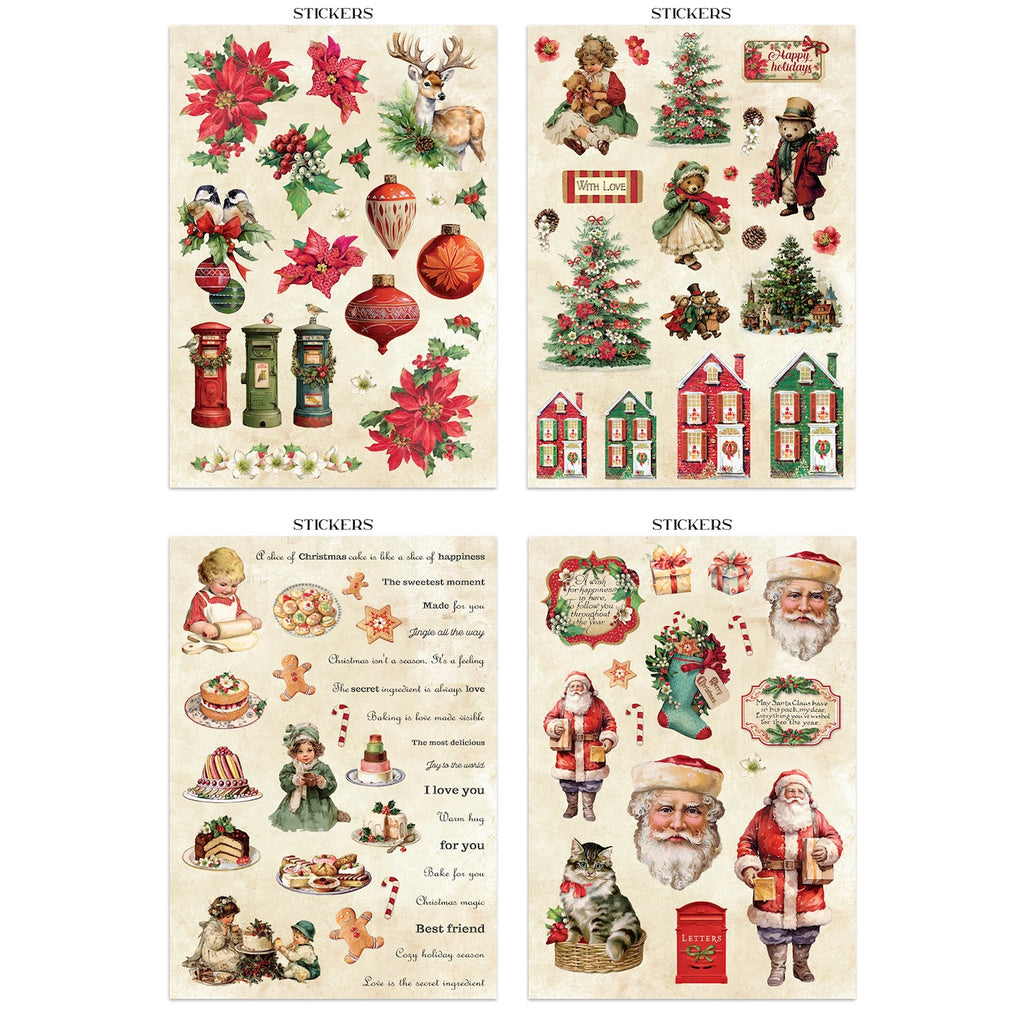 Stamperia Classic Christmas Junk Journal sbjk23 cardstock stickers