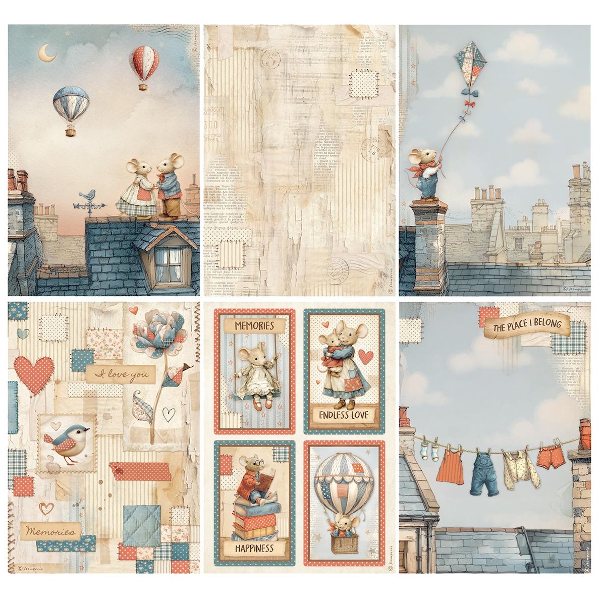 Stamperia Family A4 Rice Paper dfsa4xfl mouse