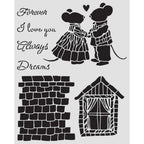 Stamperia Family House And Mice Stencil kstd196
