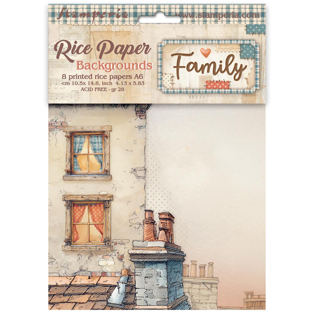 Stamperia Family Rice Paper A6 Backgrounds dfsak6049
