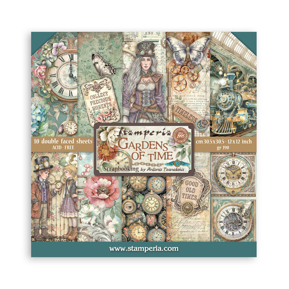 Stamperia Gardens of Time 12x12 Paper sbbl185