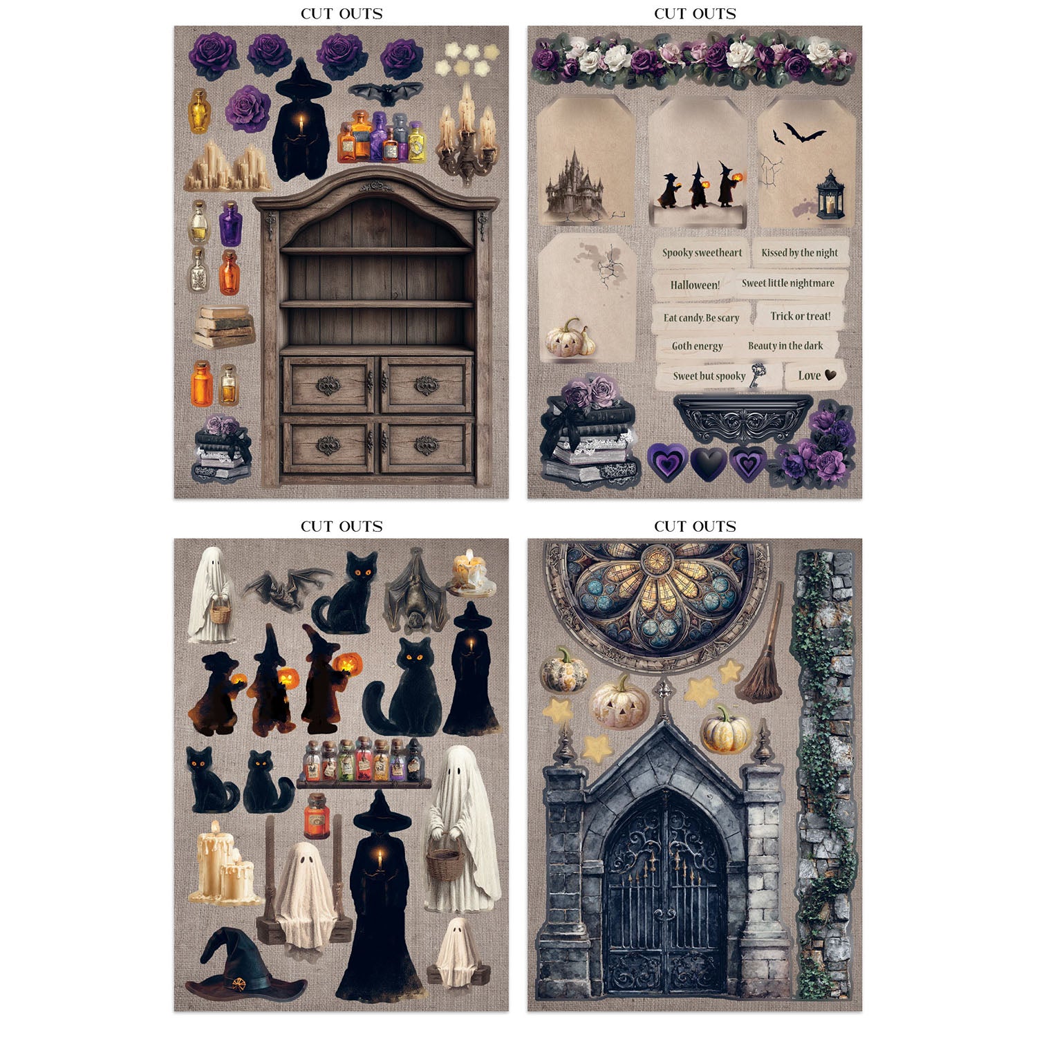Stamperia Halloween Junk Journal sbjk22 cut outs