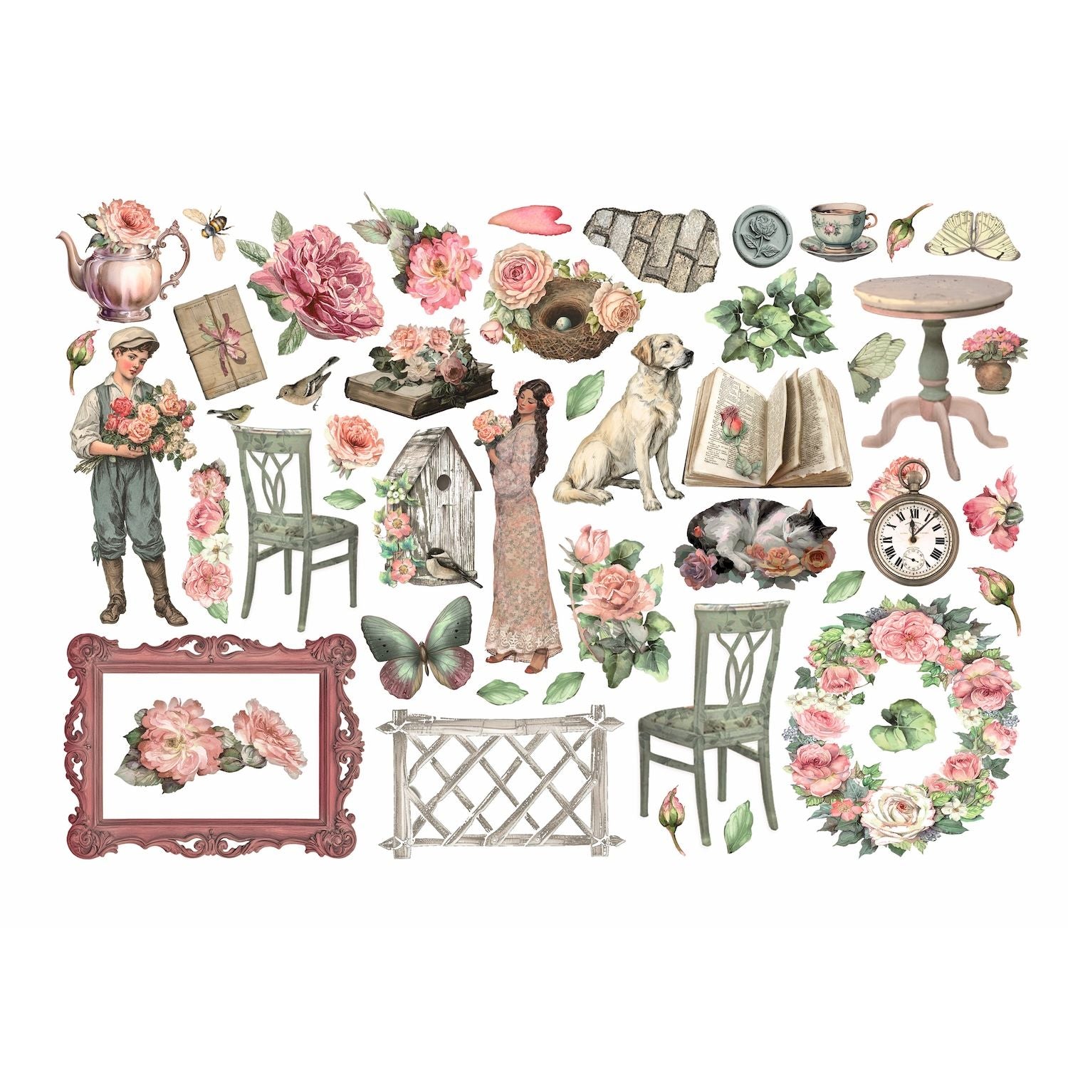 Stamperia House of Roses Ephemera dflct80 dog