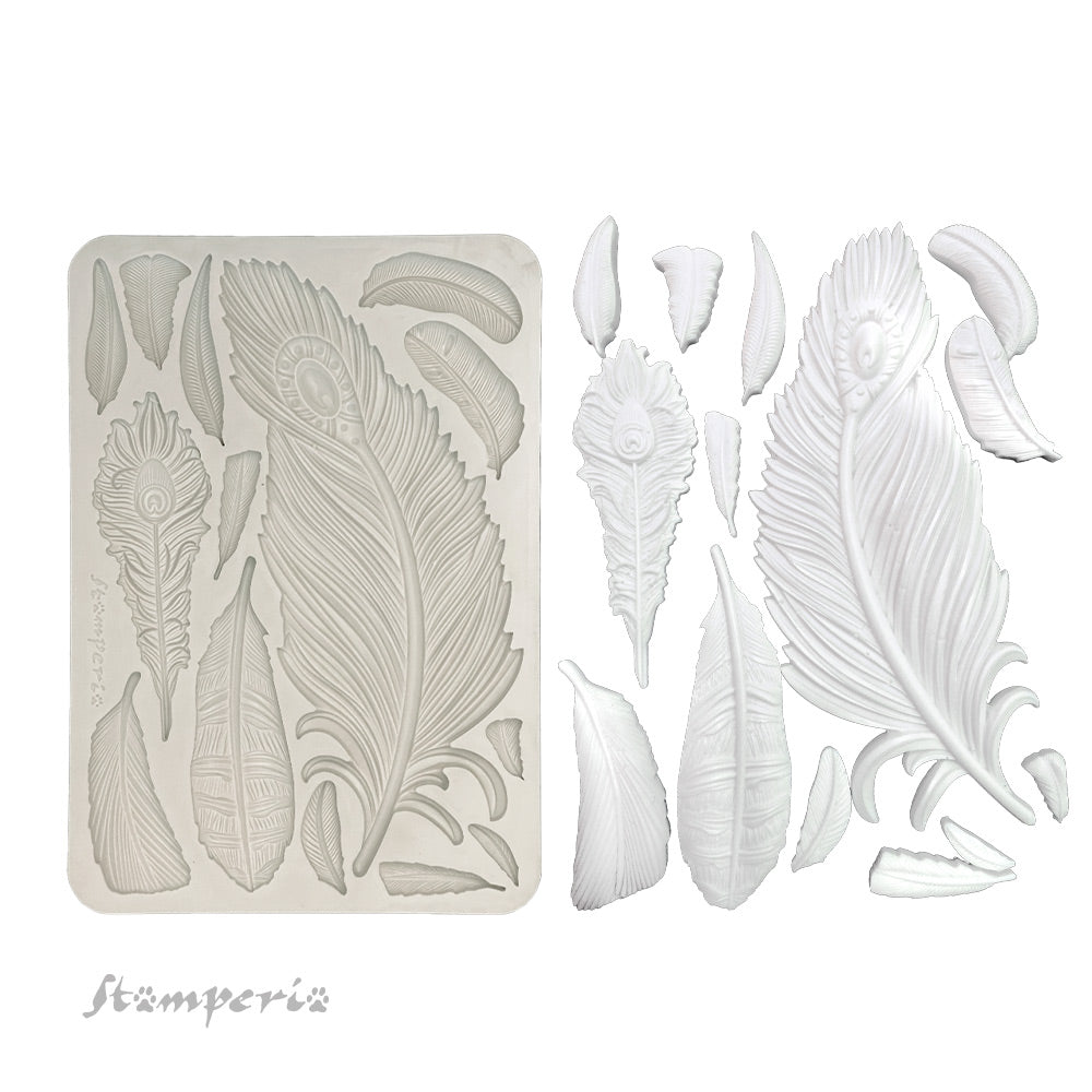 Stamperia Masquerade Feathers Silicone Mold A5 kacma552
