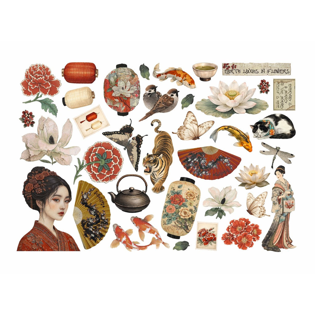 Stamperia Oriental Garden Ephemera dflct87 tiger