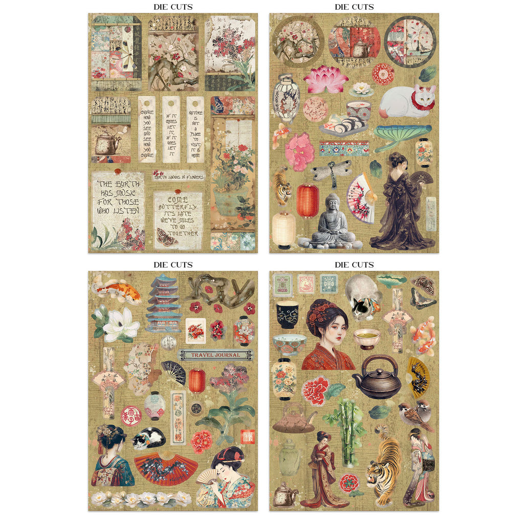 Stamperia Oriental Garden Junk Journal sbjk26 die cuts