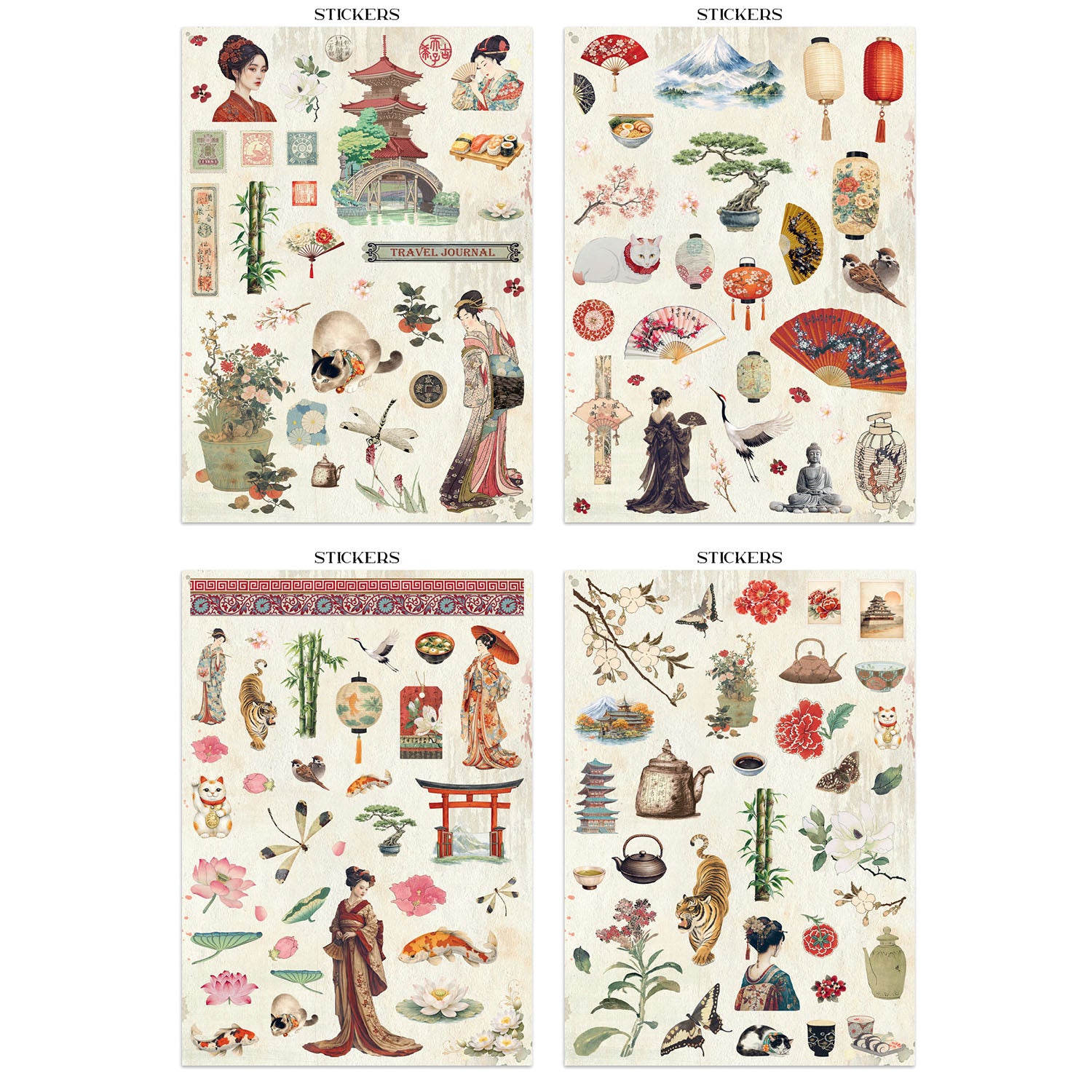 Stamperia Oriental Garden Junk Journal sbjk26 stickers