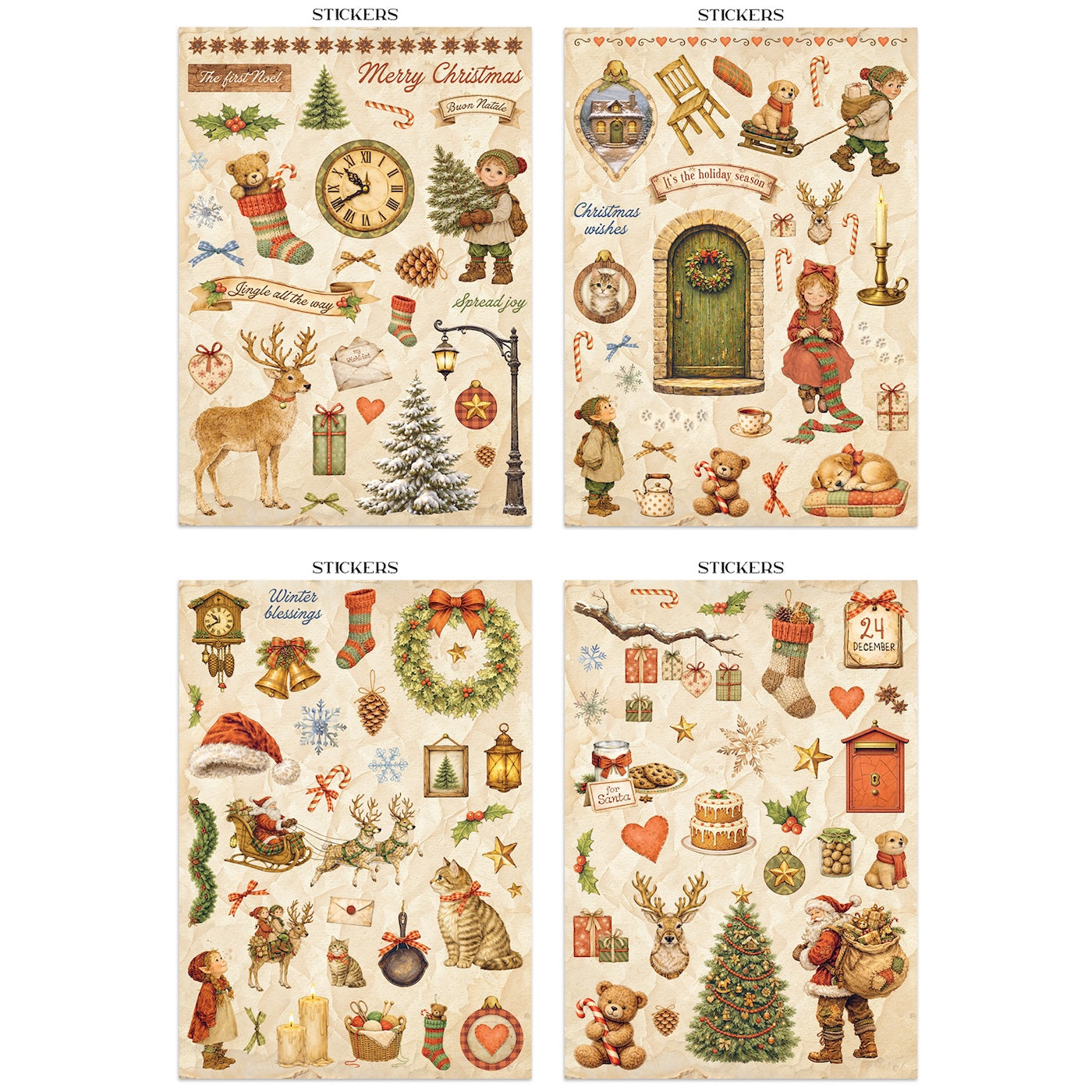 Stamperia Silent Night Junk Journal sbjk27 stickers