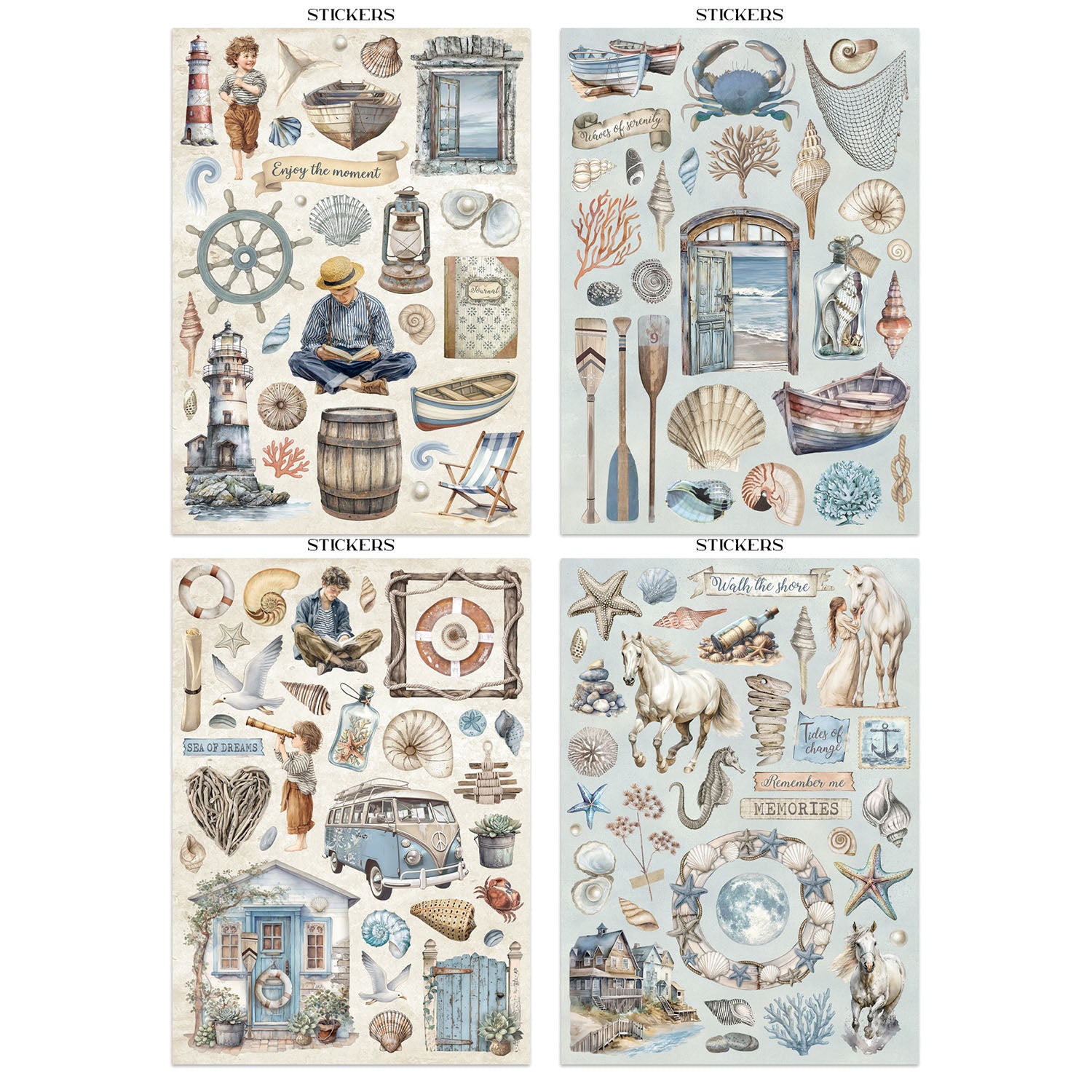 Stamperia Silent Sea Junk journal sbjk13 stickers