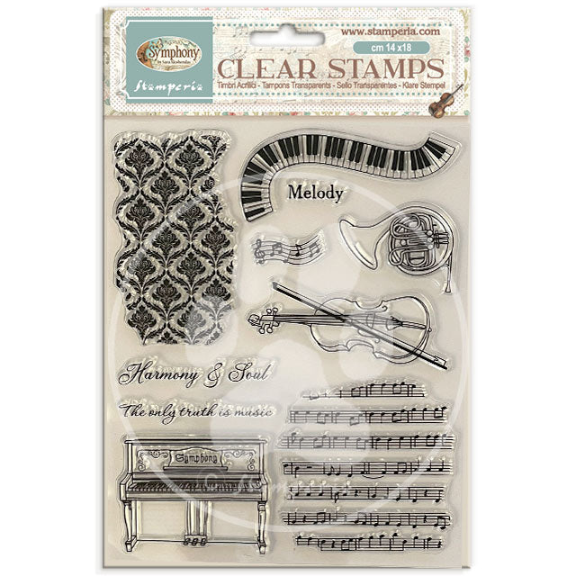 Stamperia Symphony A5 Clear Stamp Set wtk243