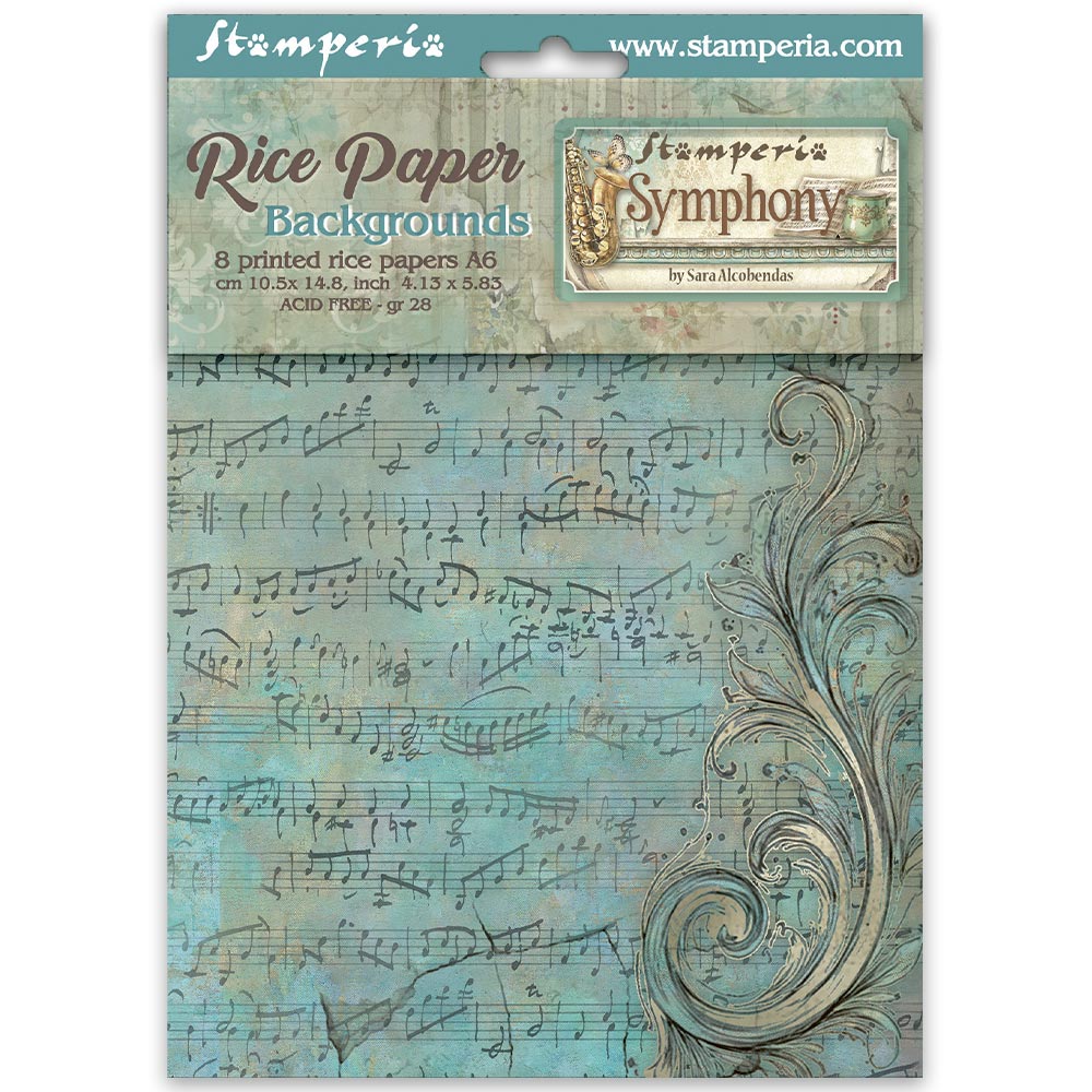 Stamperia Symphony A6 Backgrounds Rice Paper dfsak6055