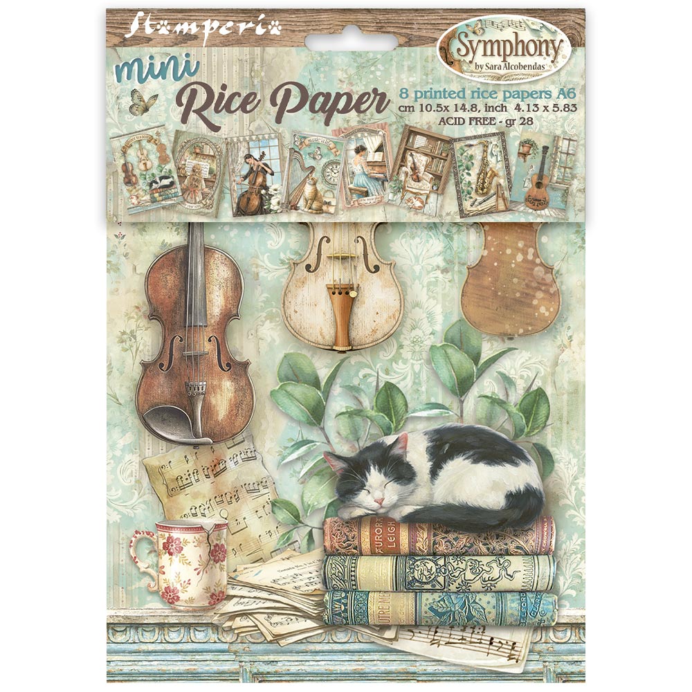 Stamperia Symphony A6 Rice Paper dfsa6x07