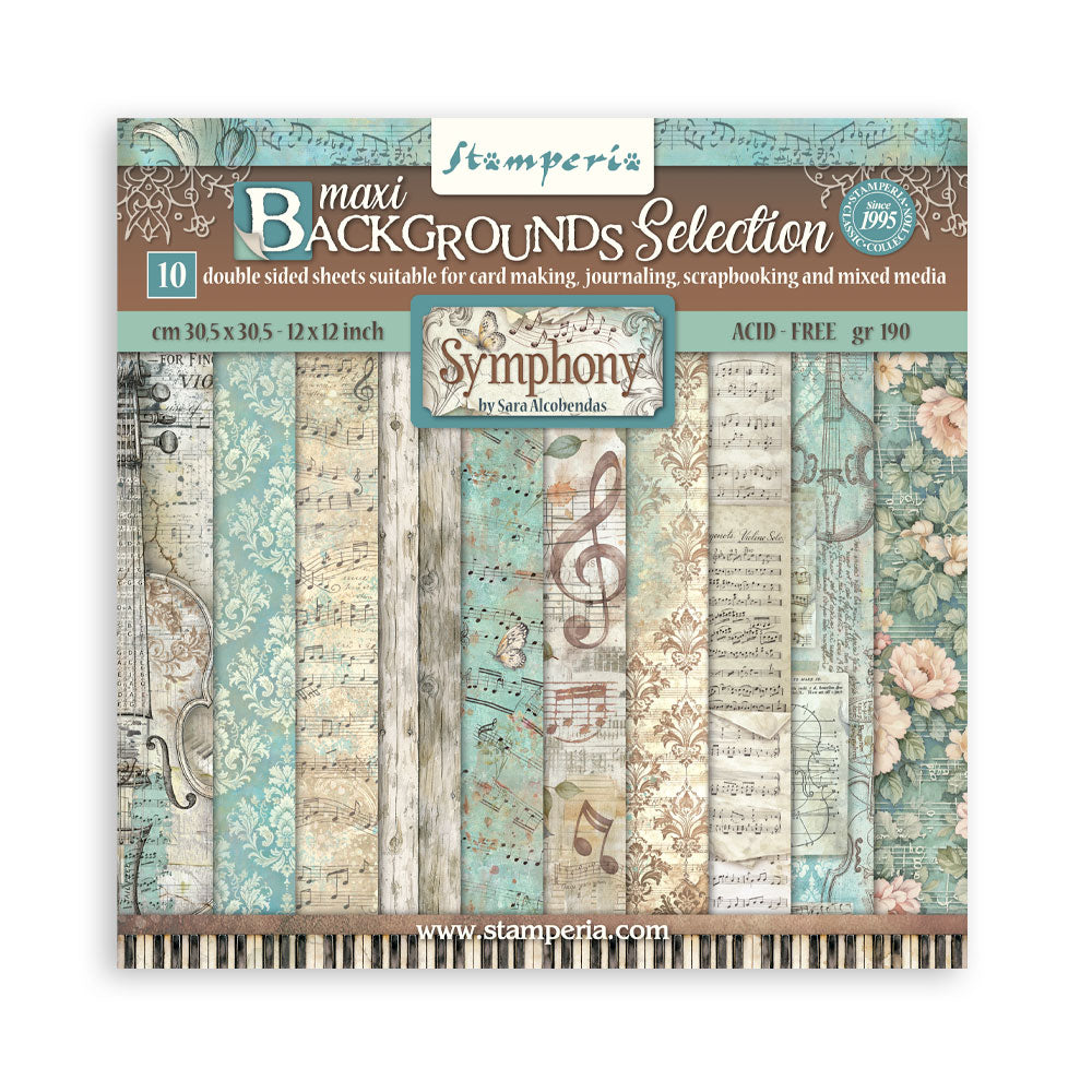Stamperia Symphony Backgrounds 12x12 Paper sbbl189