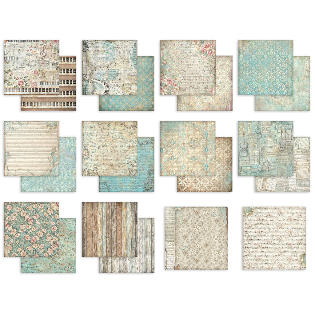 Stamperia Symphony Backgrounds 8x8 Paper sbbs145 carstock
