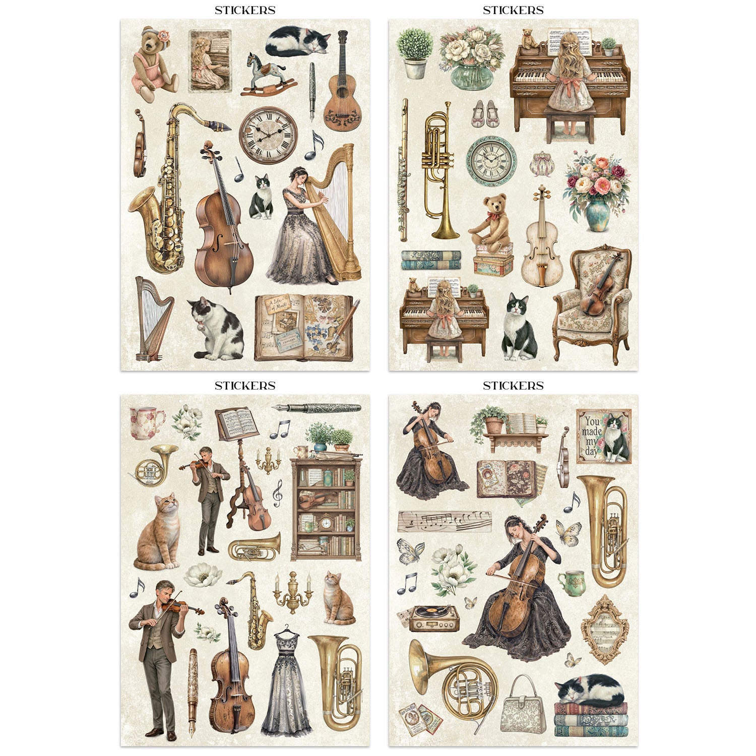 Stamperia Symphony Junk Journal sbjk24 stickers