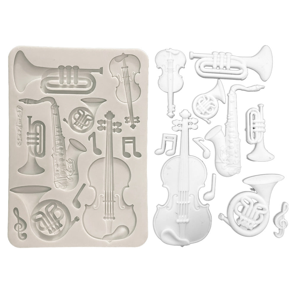 Stamperia Symphony Musical Instruments A5 Silicone Mold kacma615