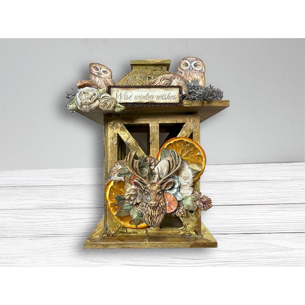 Stamperia The Owl's House Pine Cones Stencil kstd185 owl
