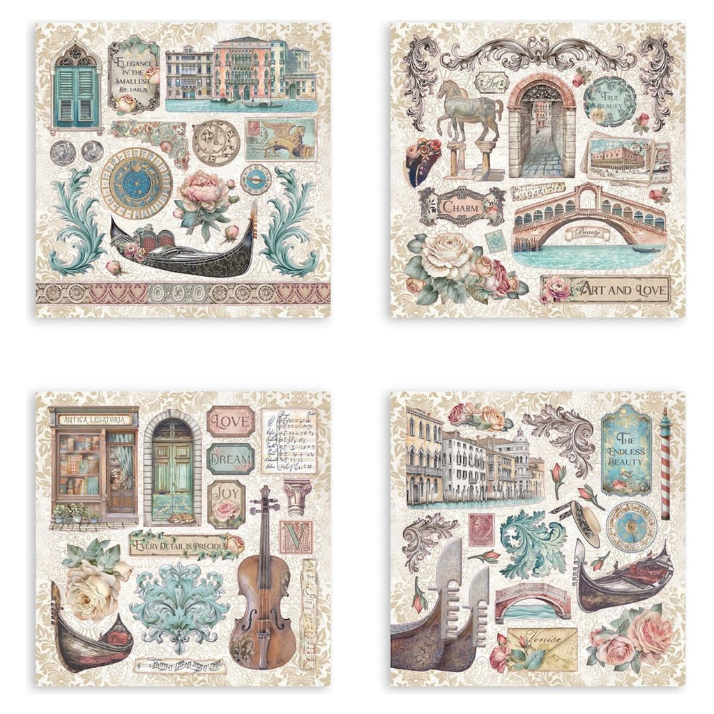 Stamperia Venice City Of Art Sticker Album sbstk03 pages