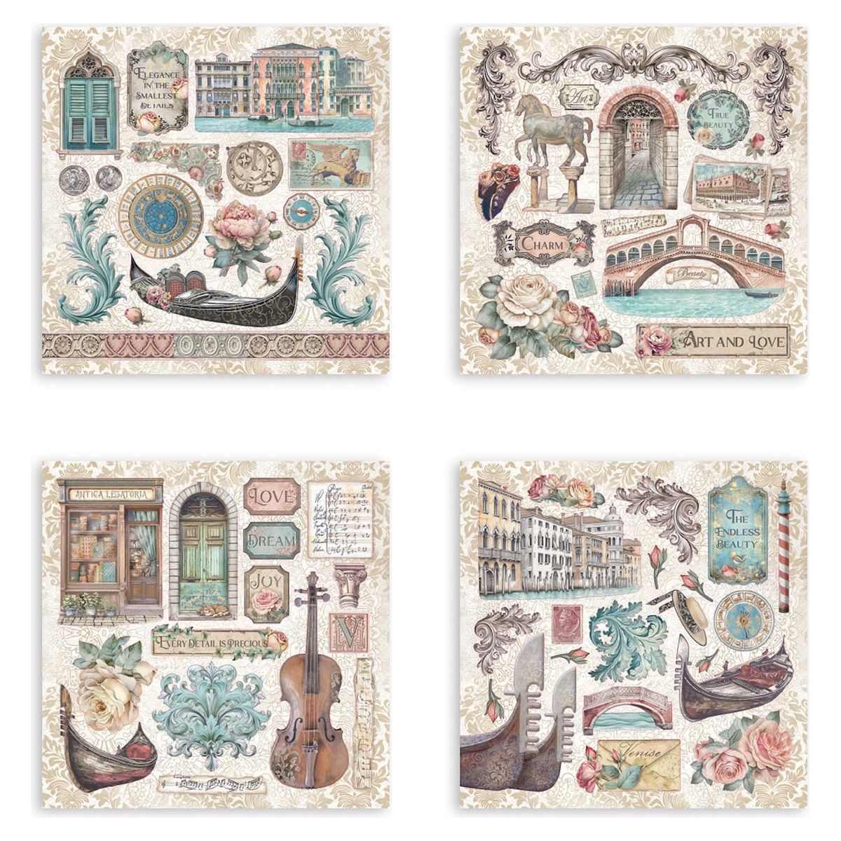 Stamperia Venice City Of Art Sticker Album sbstk03 pages