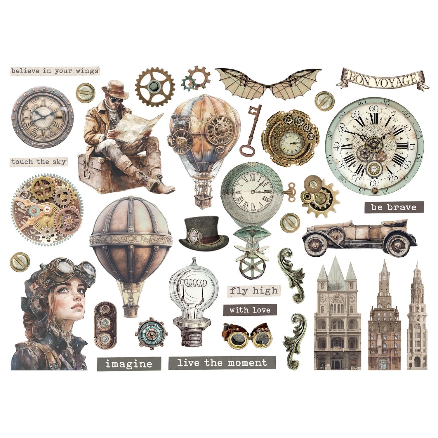 Stamperia Voyages Fantastiques Assorted Die Cuts dfldc127