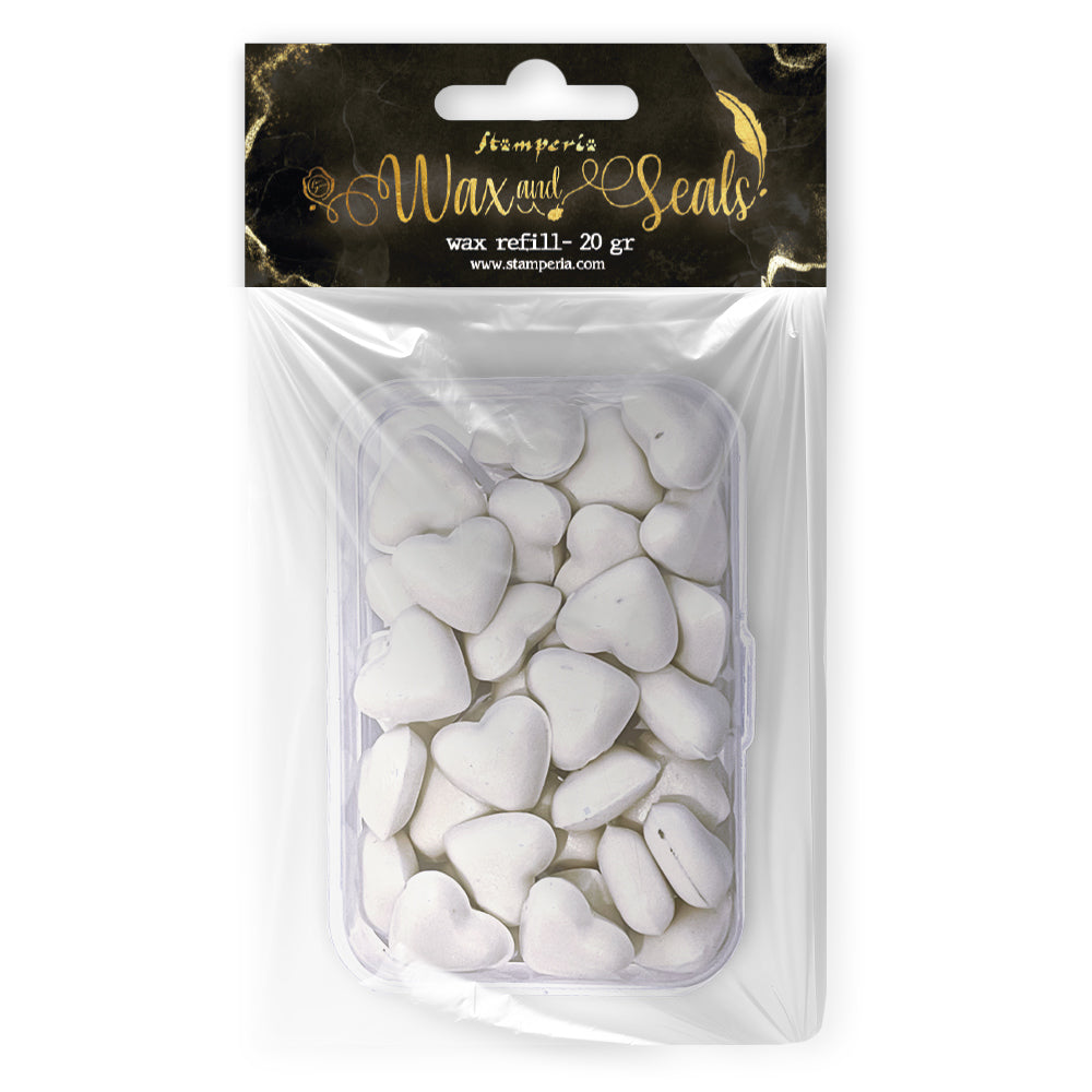 Stamperia Wax Heart Shape Pearl White waxc13