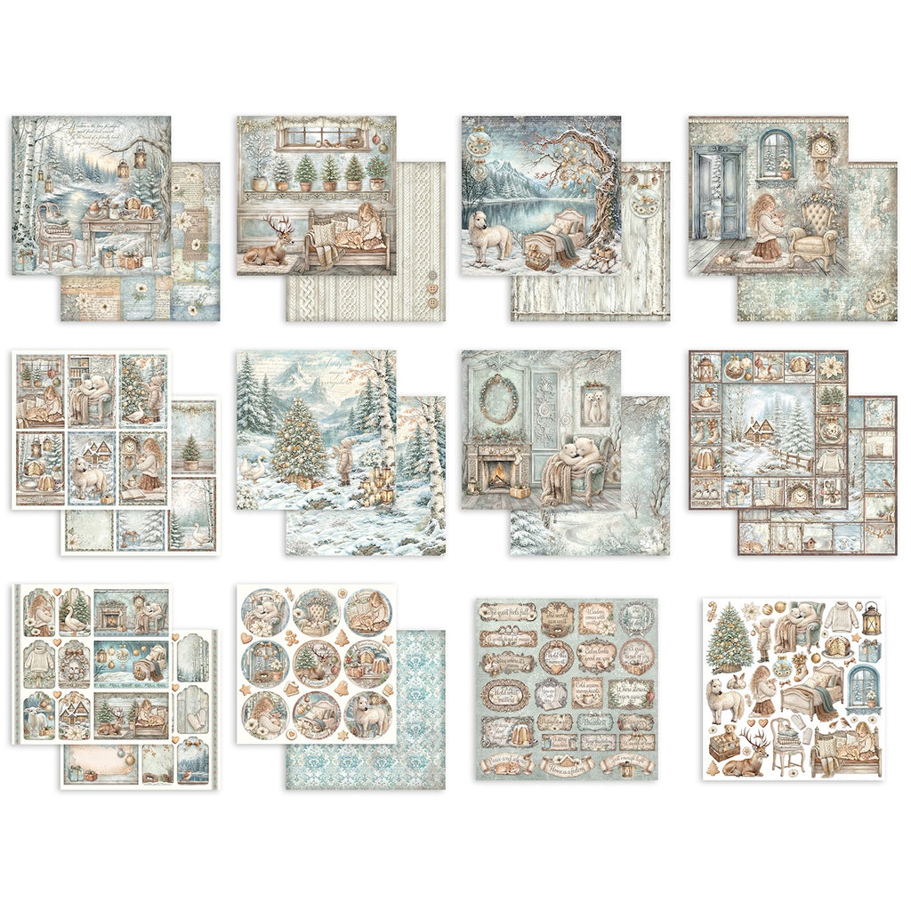 Stamperia White Christmas 12x12 Paper sbbl190 cardstock