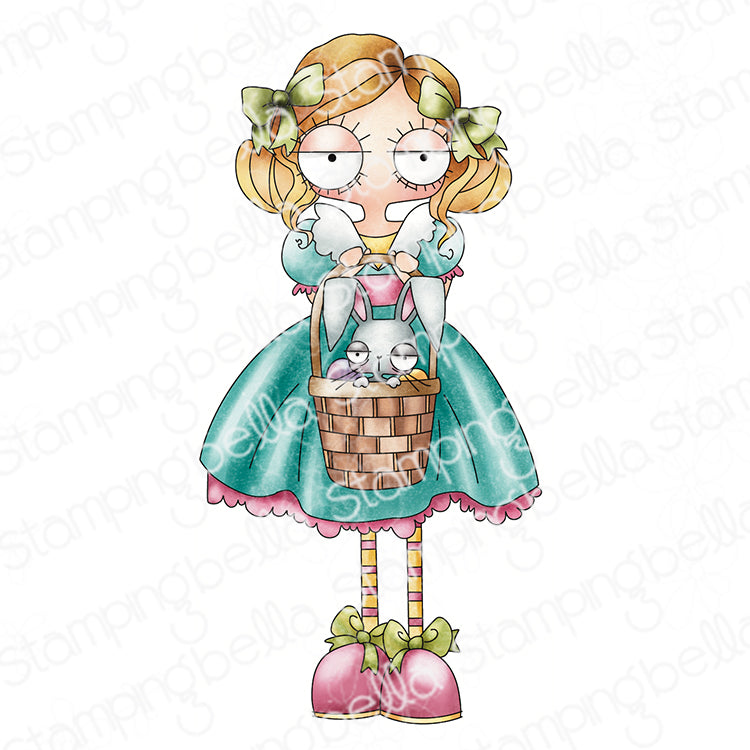 Stamping Bella Oddball with an Easter Basket Cling Stamp eb1448