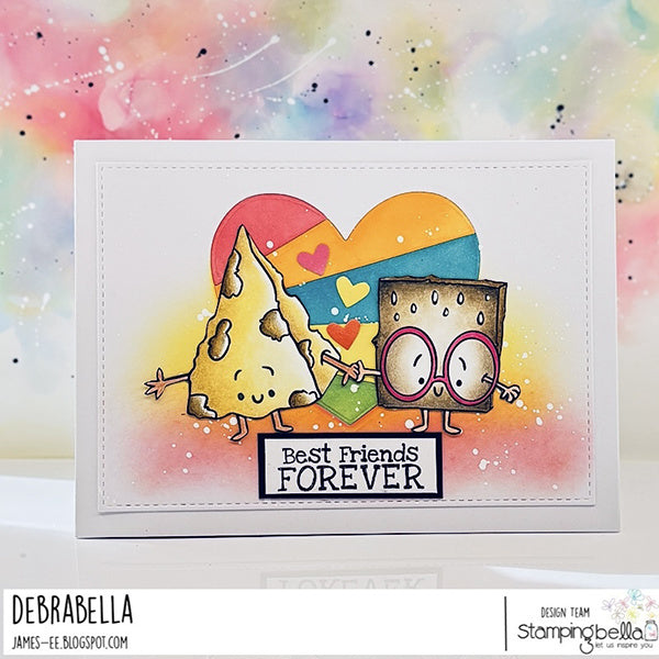 Stamping Bella Spec-Tacular Cheese and Crackers Cling Stamp ag1376 best friends