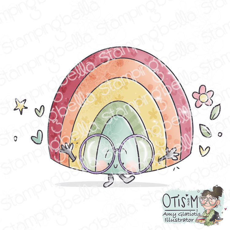 Stamping Bella Spec-Tacular Rainbow Cling Stamp ag1444