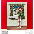 Stamping Bella Uptown Girl Poppy loves Gingerbread Cling Stamp eb1435 plaid