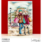 Stamping Bella Uptown Girls Francesca and Madeleine love Shopping Cling Stamp eb1436 christmas girls