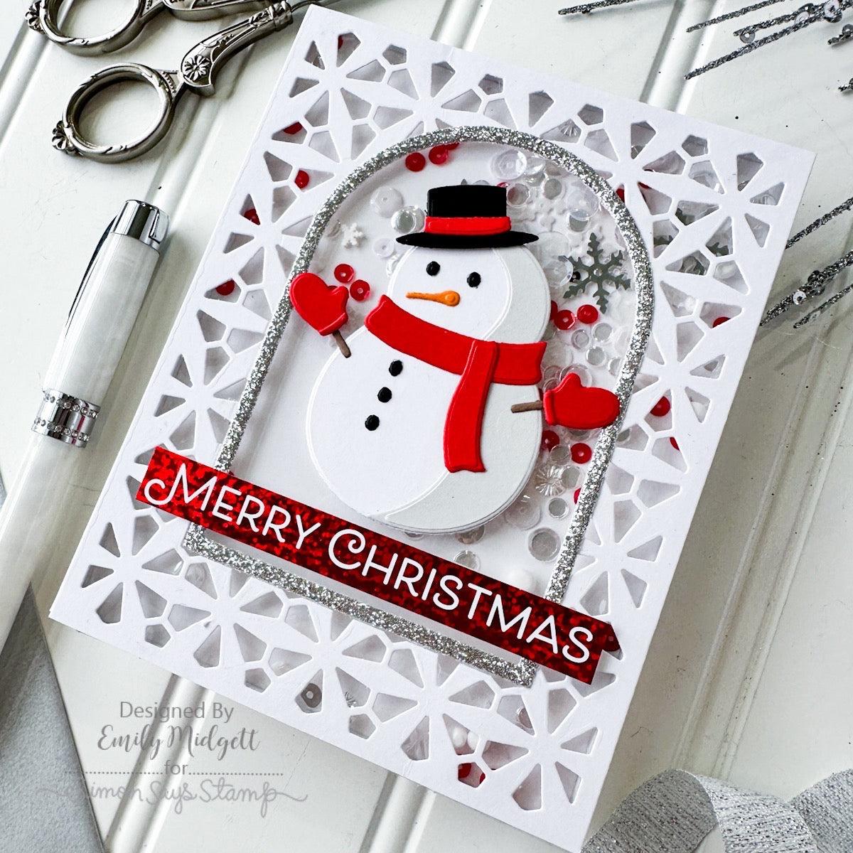 Simon Says Stamp Starburst Plate Wafer Die s954 DieCember Christmas Card | color-code:ALT01