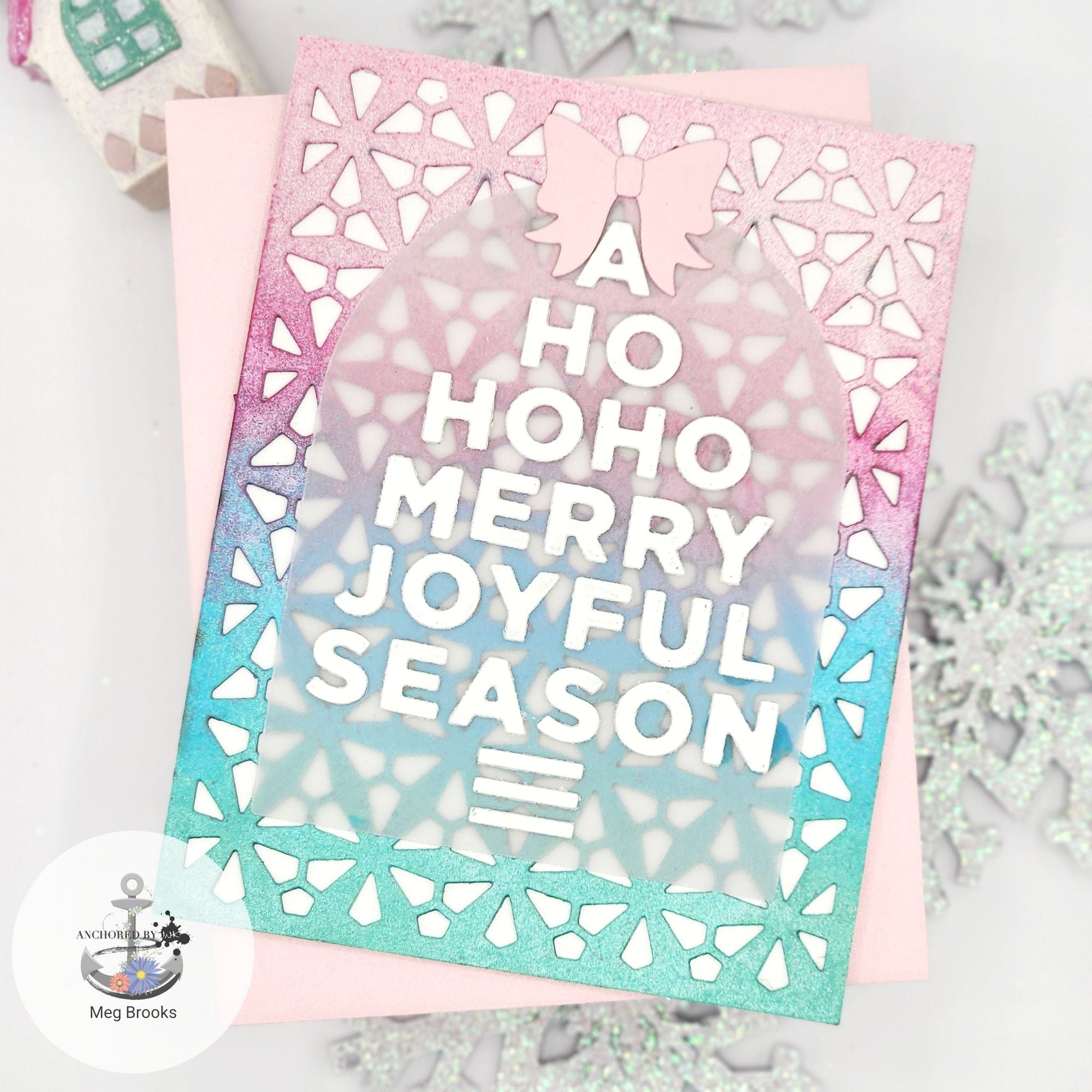 Simon Says Stamp Starburst Plate Wafer Die s954 DieCember Christmas Card