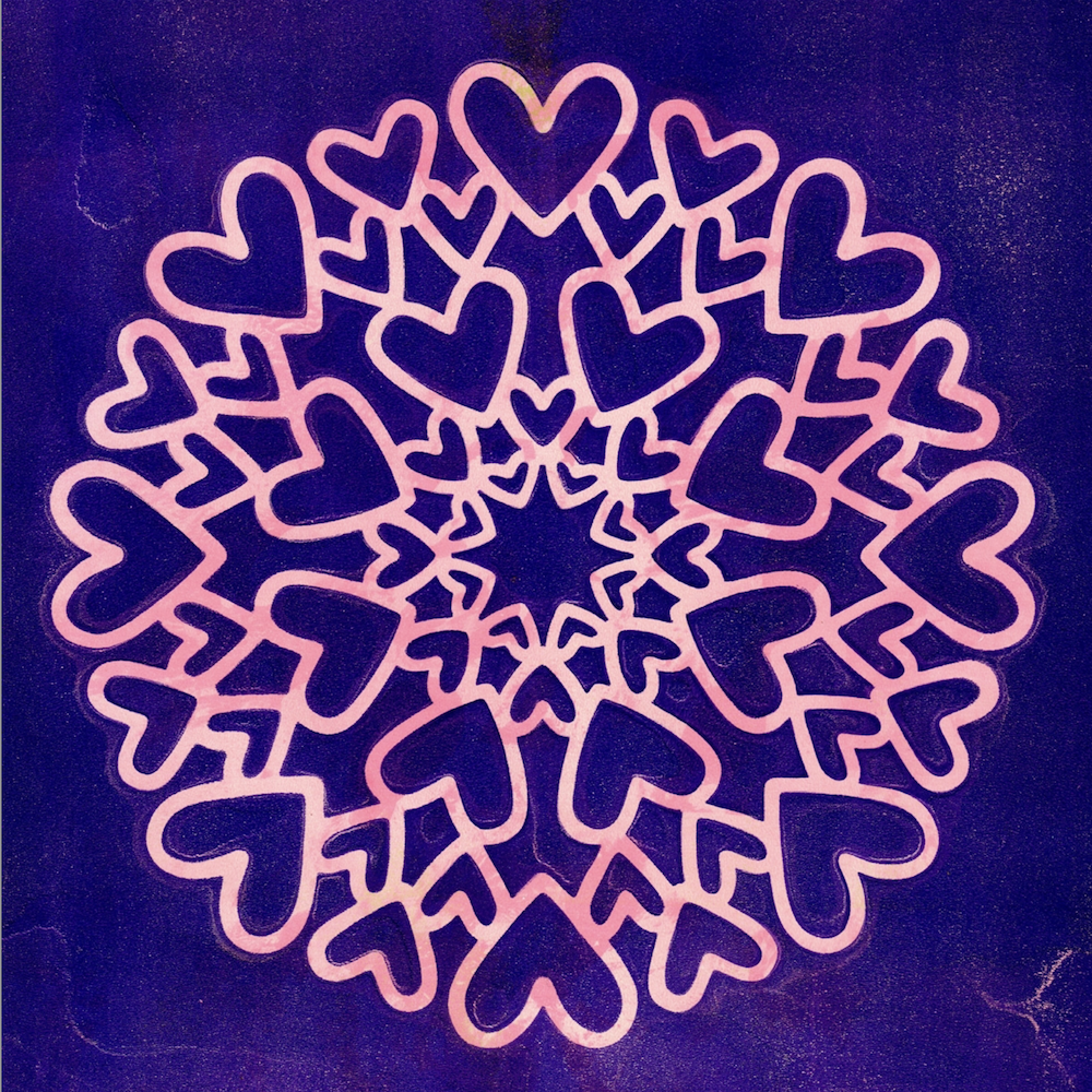 StencilGirl Circle of Love Stencil sa1013 purple
