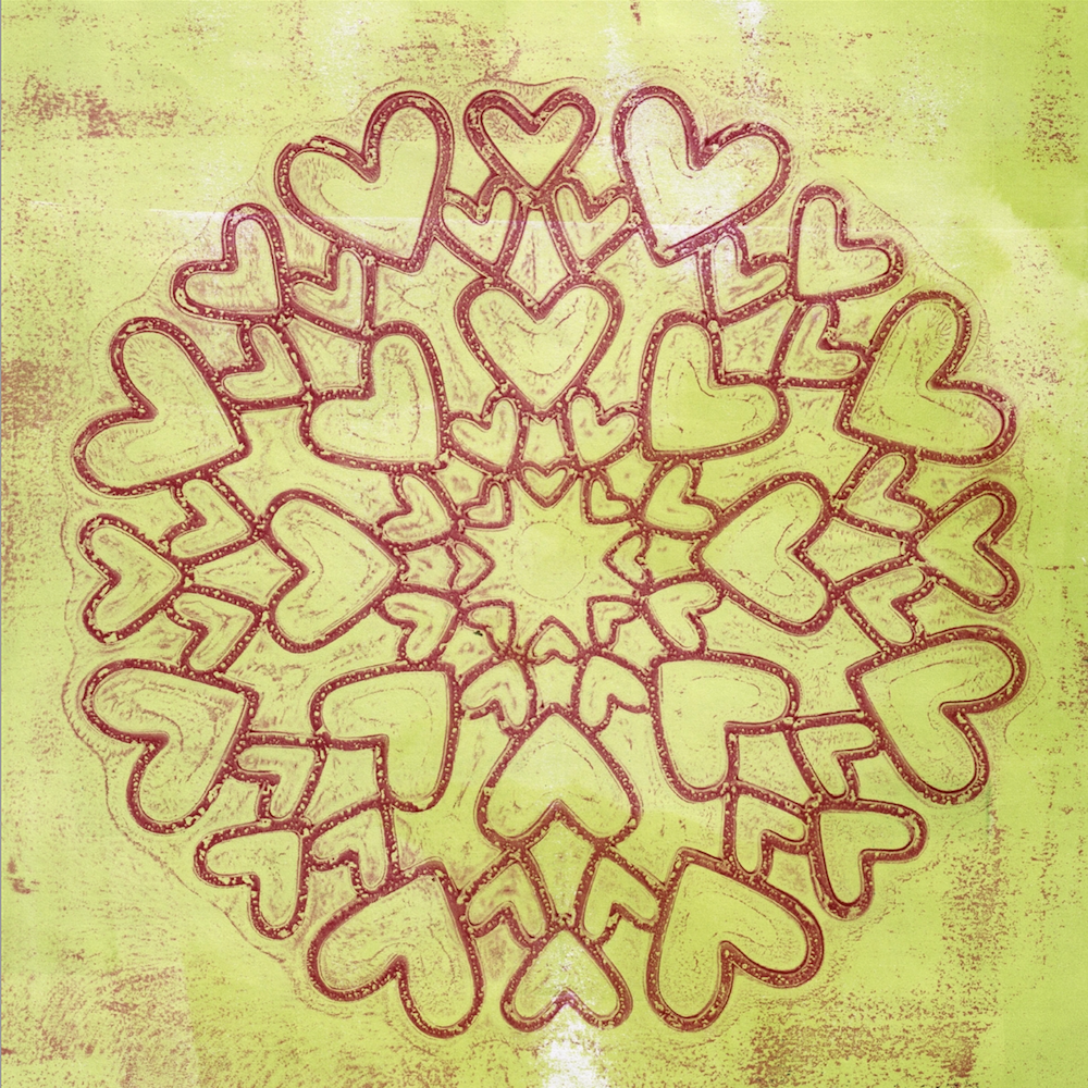 StencilGirl Circle of Love Stencil sa1013 yellow