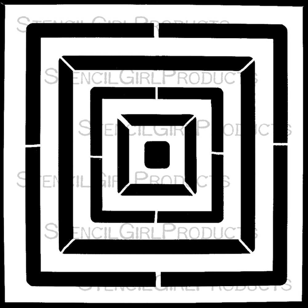 StencilGirl Concentric Squares Stencil sa1051